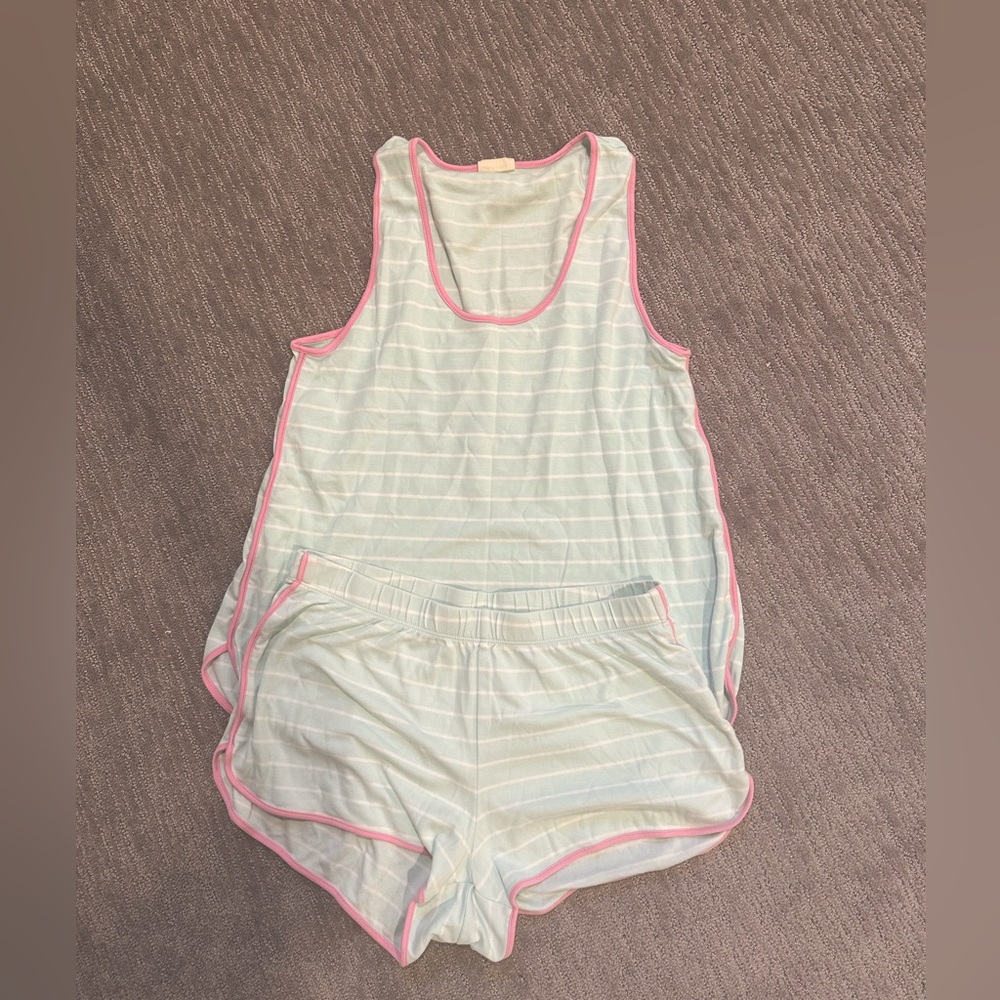 Lake pajamas stripe Shorts and Tank set